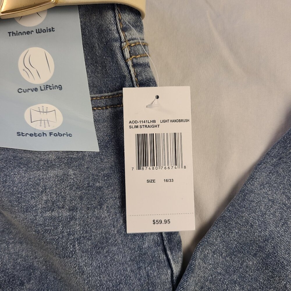 Angels Of Difference Jeans with Belt Women's 16/33 with 29" inseam Blue - Picture 9 of 10